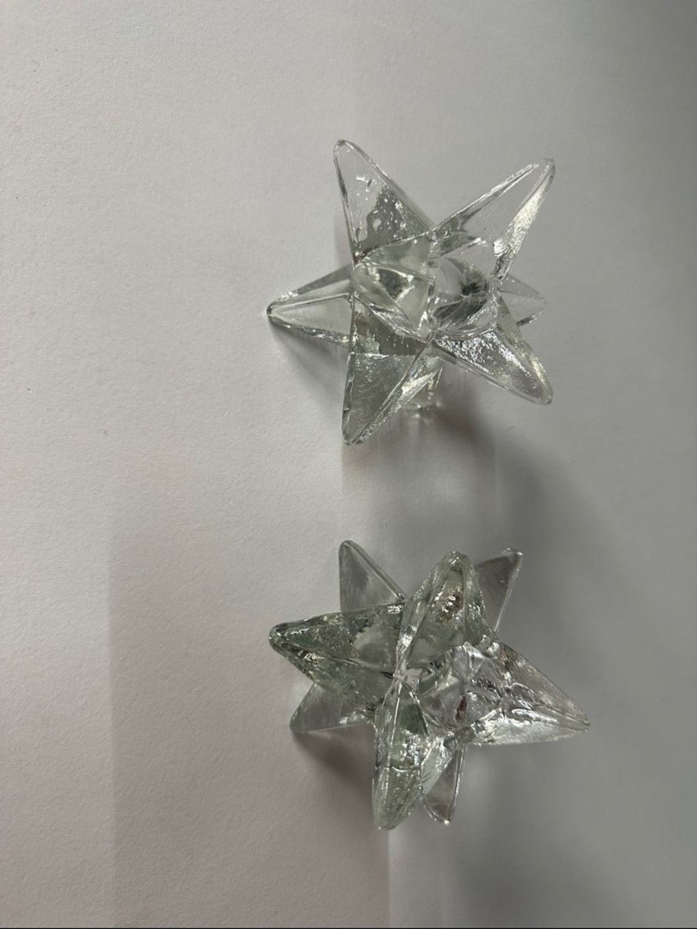 Pier 1 Clear Glass Star Candle Holders (Set of 2)
